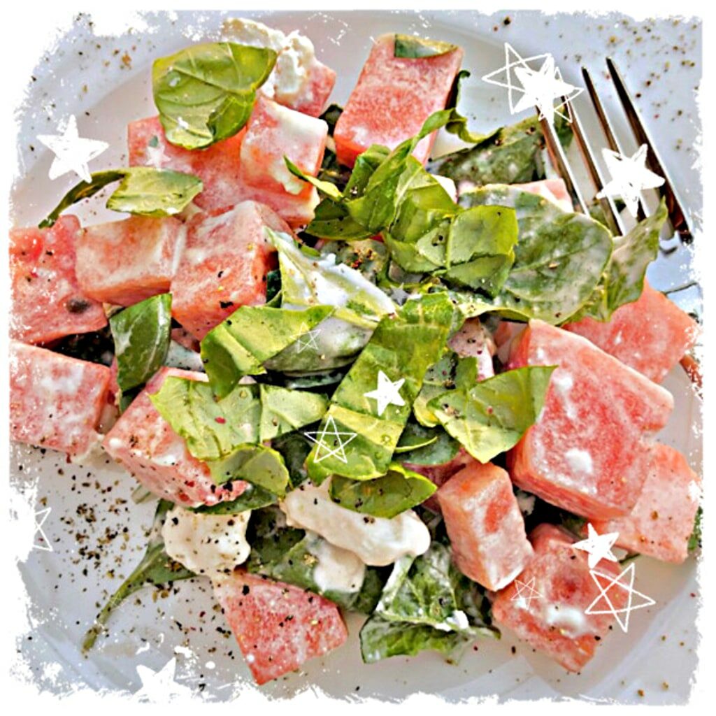 Melonensalat mit Ziegenfrischkäse Rezept