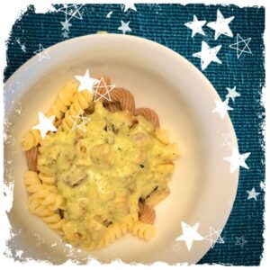 vegane Zucchini-Carbonara Vegane Zucchini Carbonara Rezept