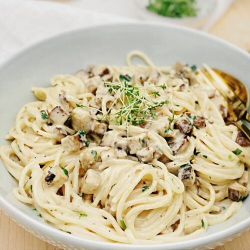 Vegetarian Carbonara With Spaghetti And Smoked Tofu Creamy Fast Good Recipe