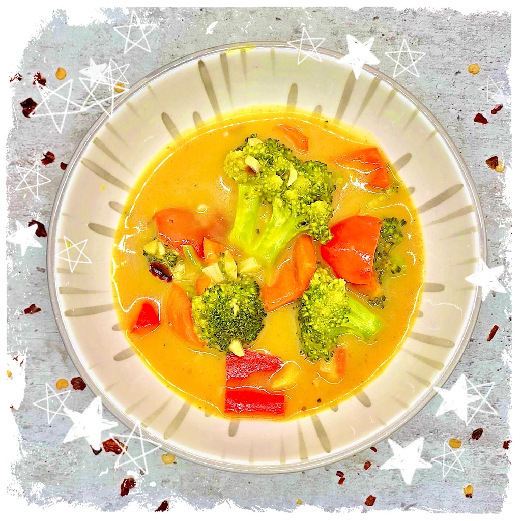 Gelbes Broccoli Paprika Curry vegan Rezept