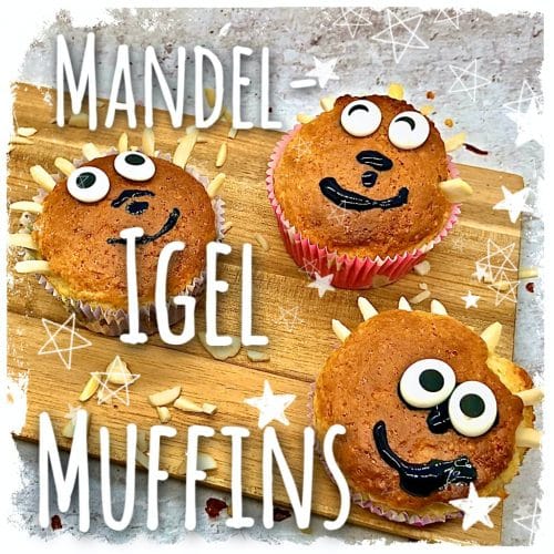 Süße Mandel Igel Muffins 1 beim Kindergeburtstag [Rezept]