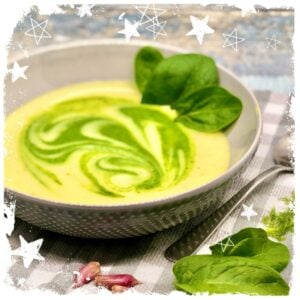 Vegane Kartoffel Fenchel Suppe mit Babyspinat Rezept