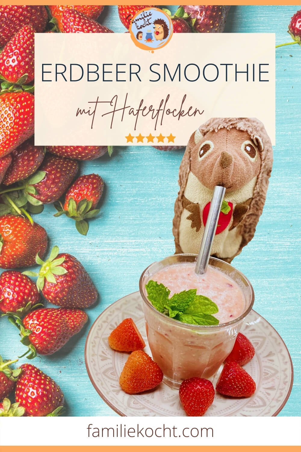 Erdbeer Smoothie mit Haferflocken