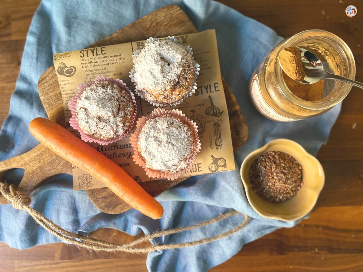 Gesunde Karotten Muffins ohne Ei vegan fluffig lecker!