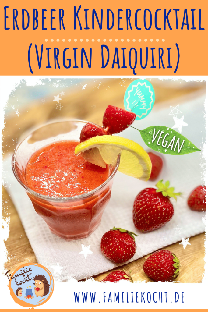 Cóctel para niños de fresa #1 - Daiquiri de fresa virgen ♥