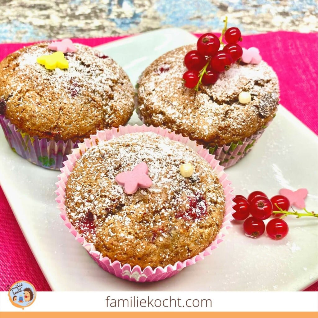 Fluffige Johannisbeer Schoko Muffins