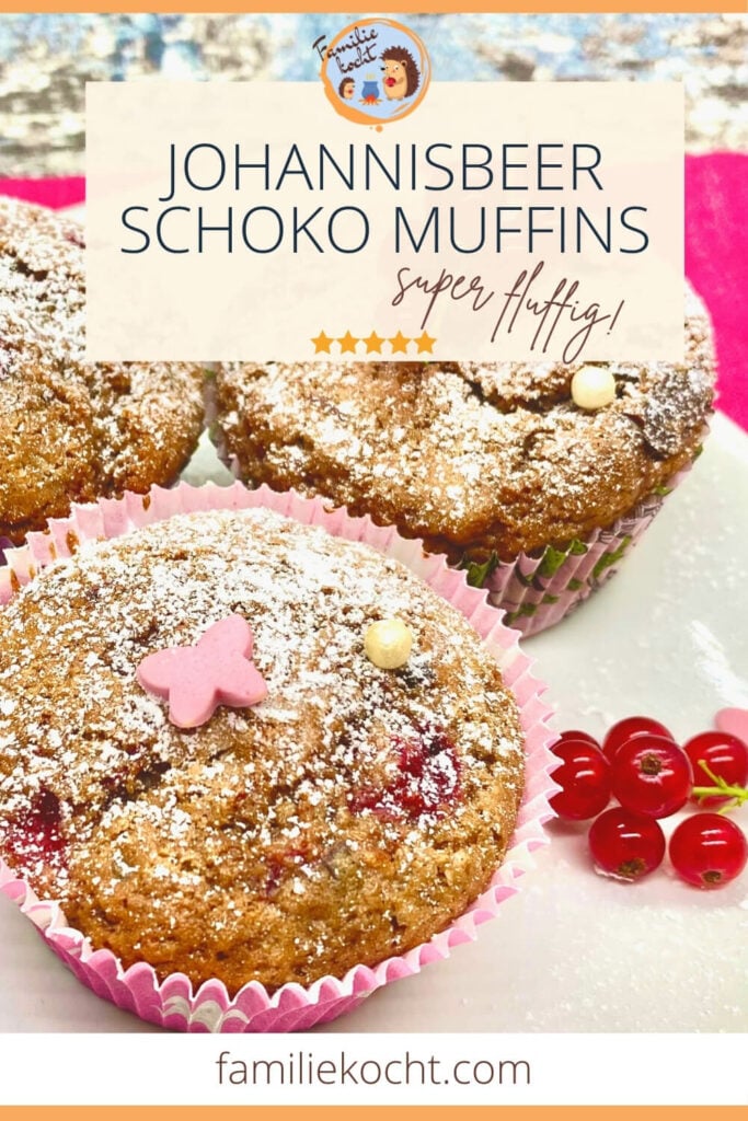 Fluffige Johannisbeer Schoko Muffins