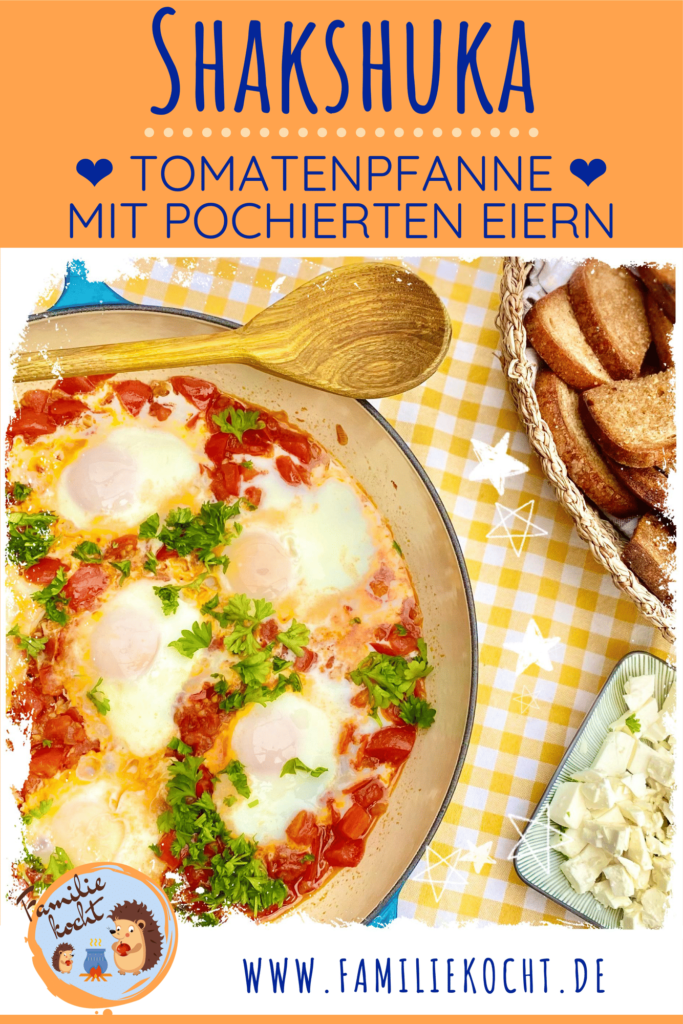 Shakshuka Tomatenpfanne mit pochierten Eiern Pin