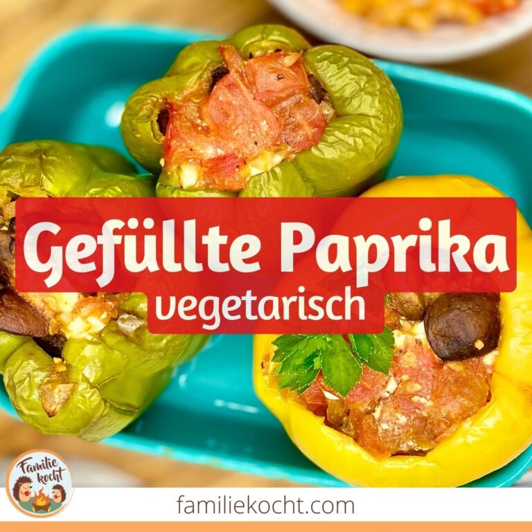 Gefüllte Paprika vegetarisch ♥ mit Schafskäse & Champignons