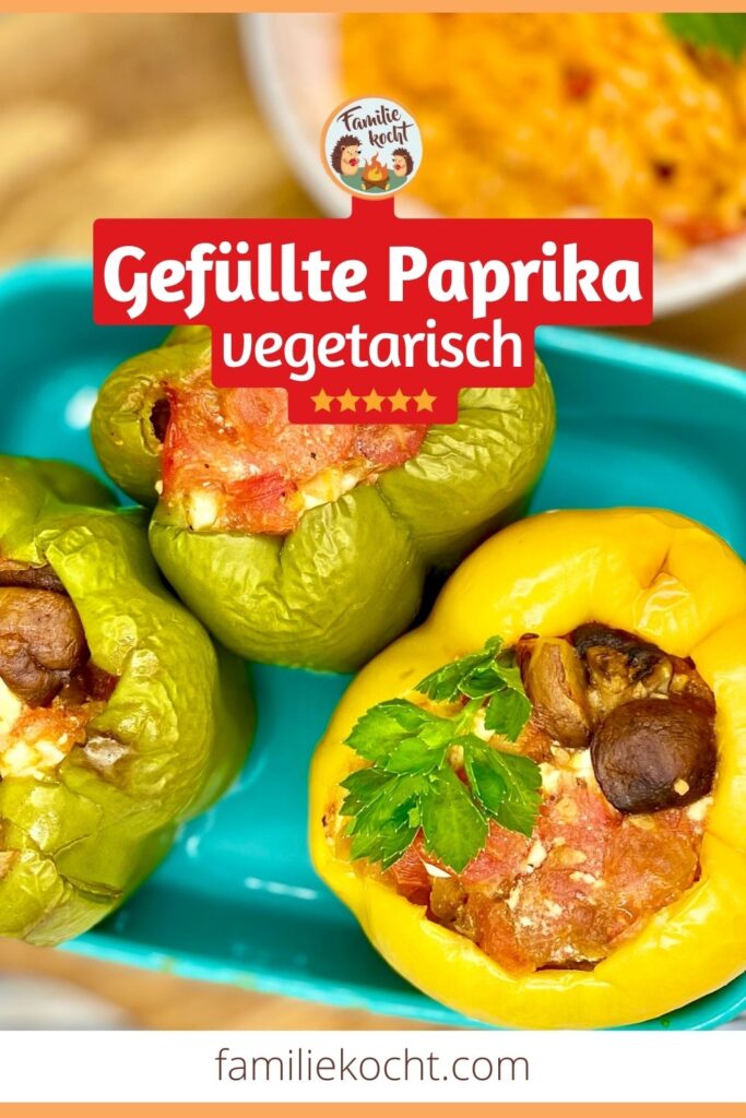 Gefüllte Paprika vegetarisch Pin