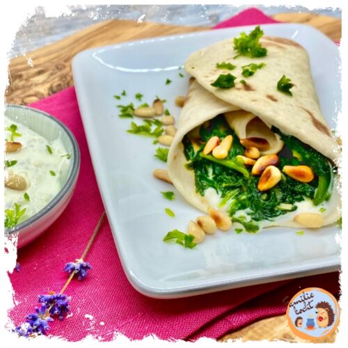 Wraps mit Blattspinat und Gorgonzolacreme herzhaft lecker!
