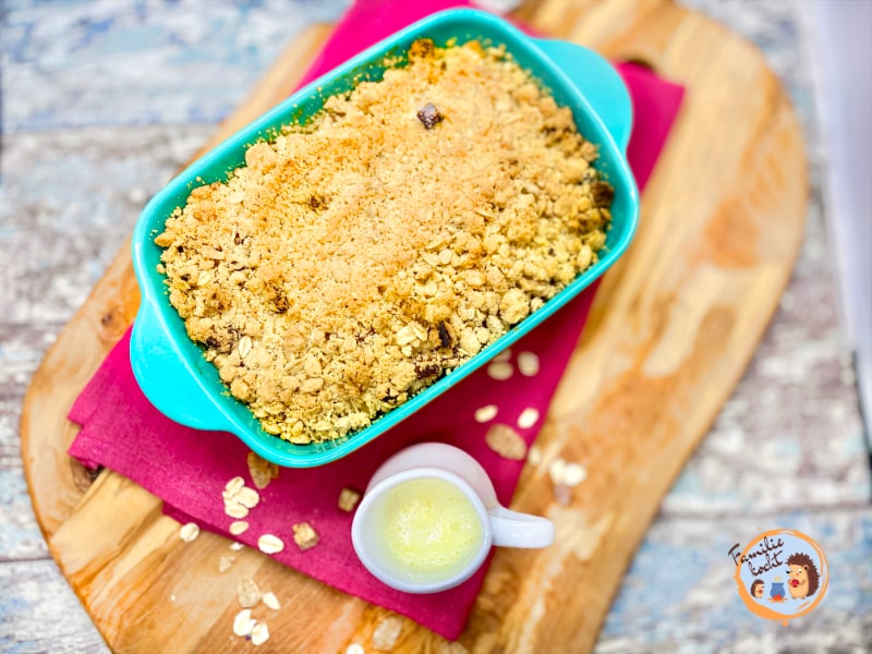 Streusel Dessert Apfel Vanillesosse