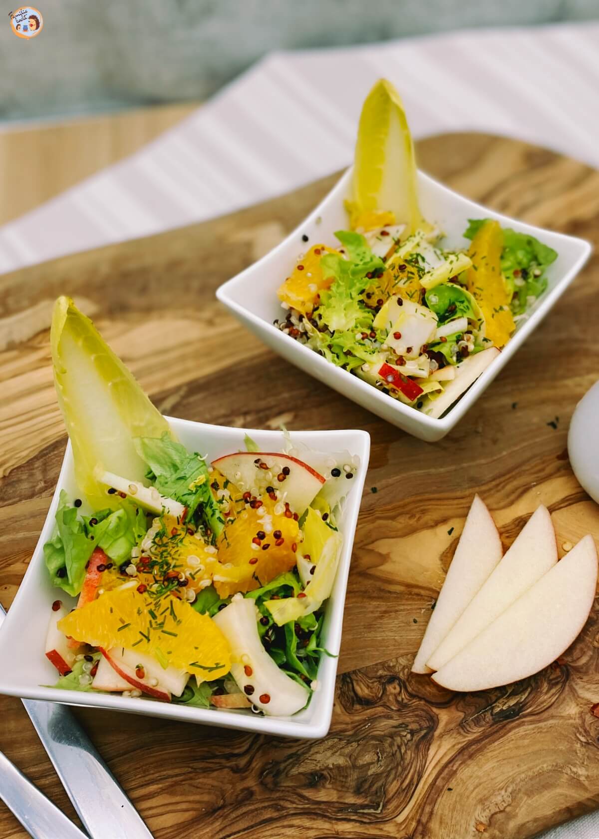 Chicorée Salat mit Apfel und Quinoa ★ gesund und lecker (Rezept)