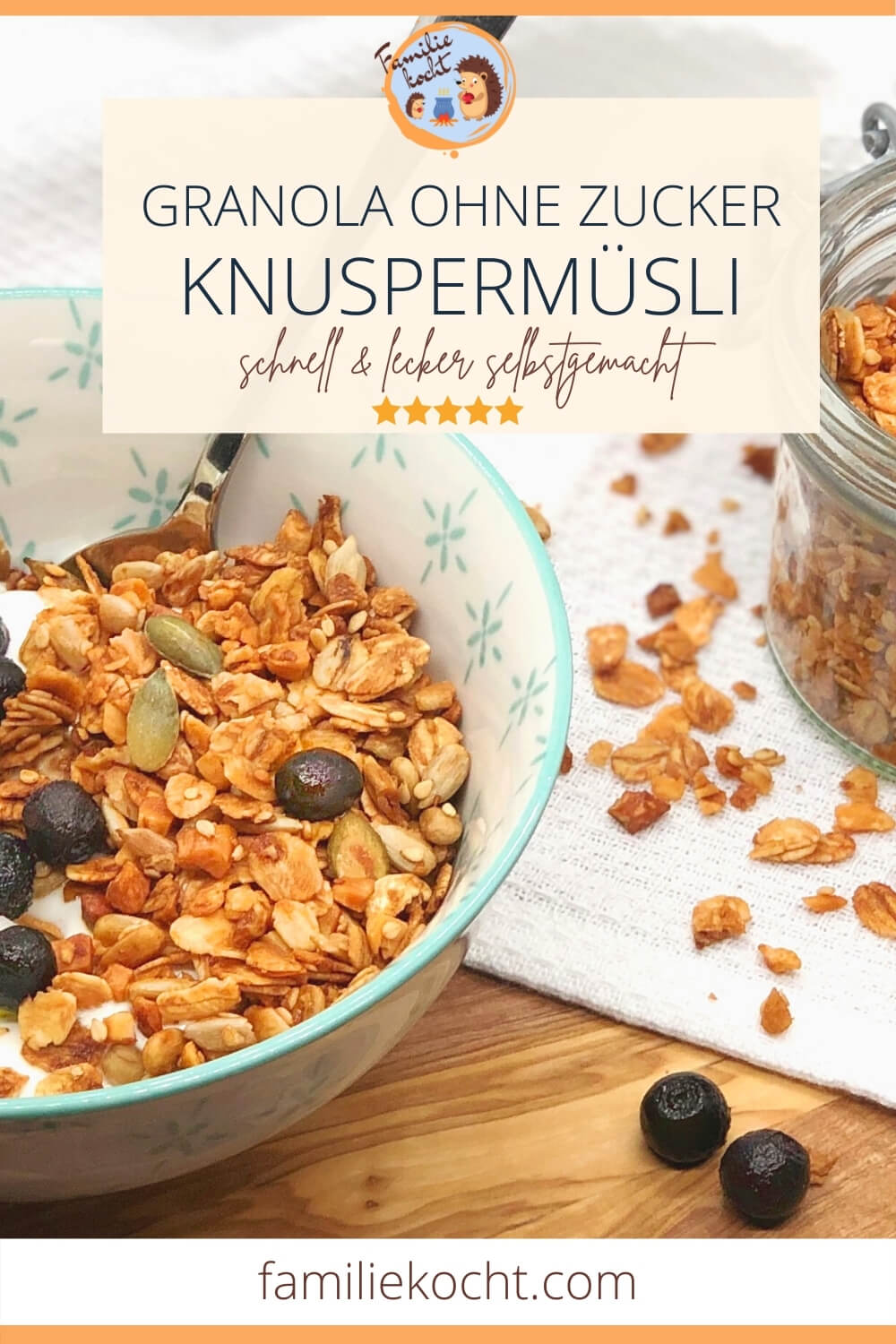 Granola ohne Zucker Knuspermüsli