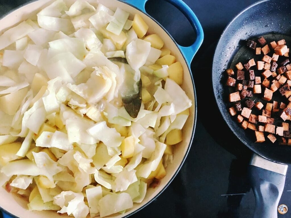 Weißkohl Pfanne mit Tofu