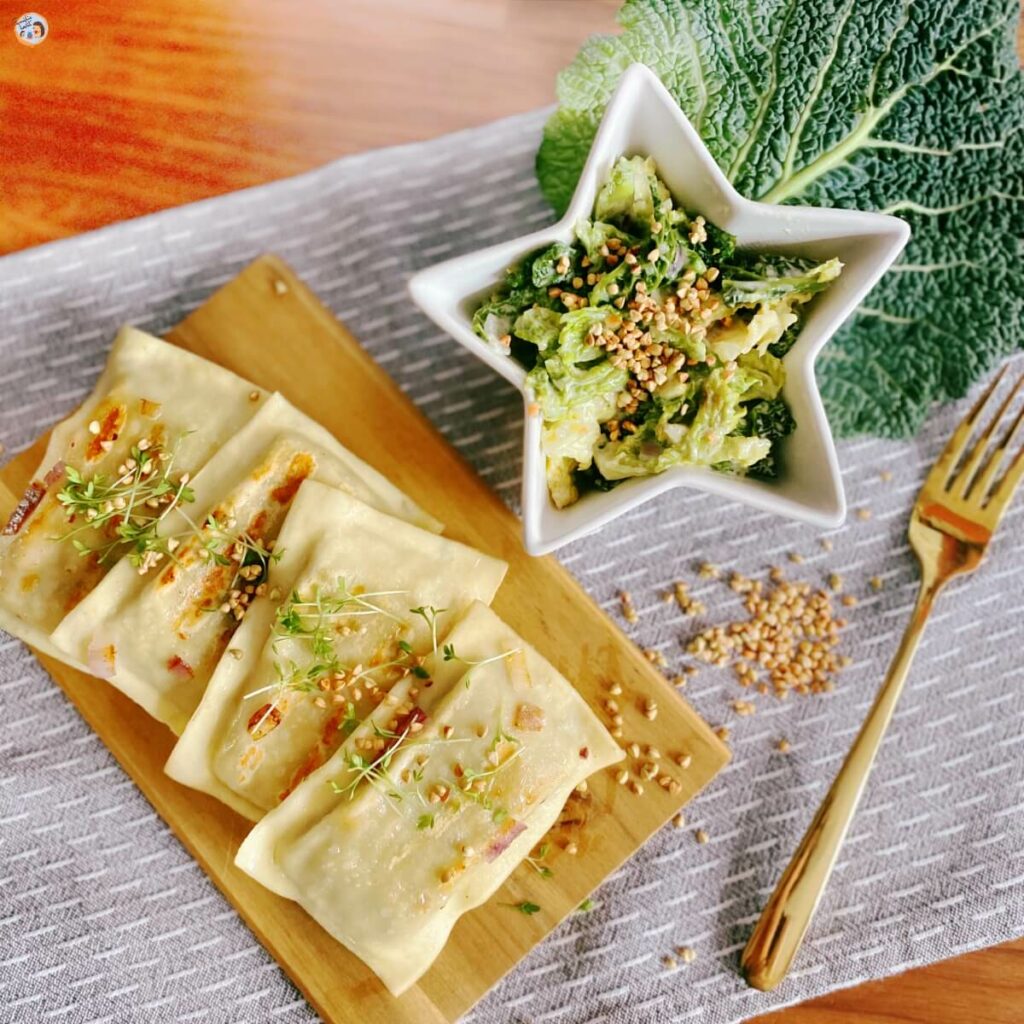 Vegane Maultaschen mit Wirsing