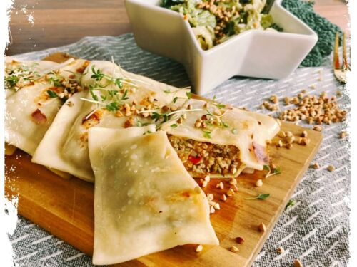 Vegan Maultaschen With Buckwheat Crunch And Savoy Cabbage 