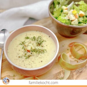 Sellerie Apfel Suppe mit Ingwer