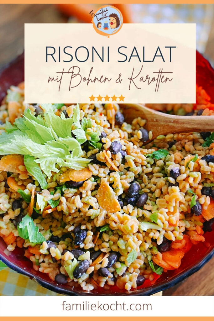 Risoni Salat mit Schwarzen Bohnen und Karotten