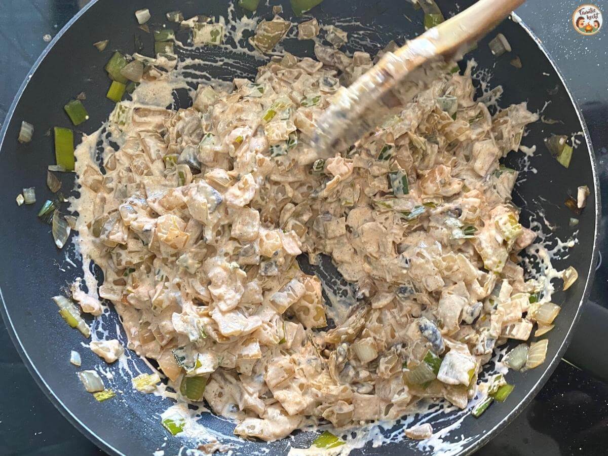 Zwiebelkuchen vegetarisch ♥ mit Lauch &amp; Champignons Rezept