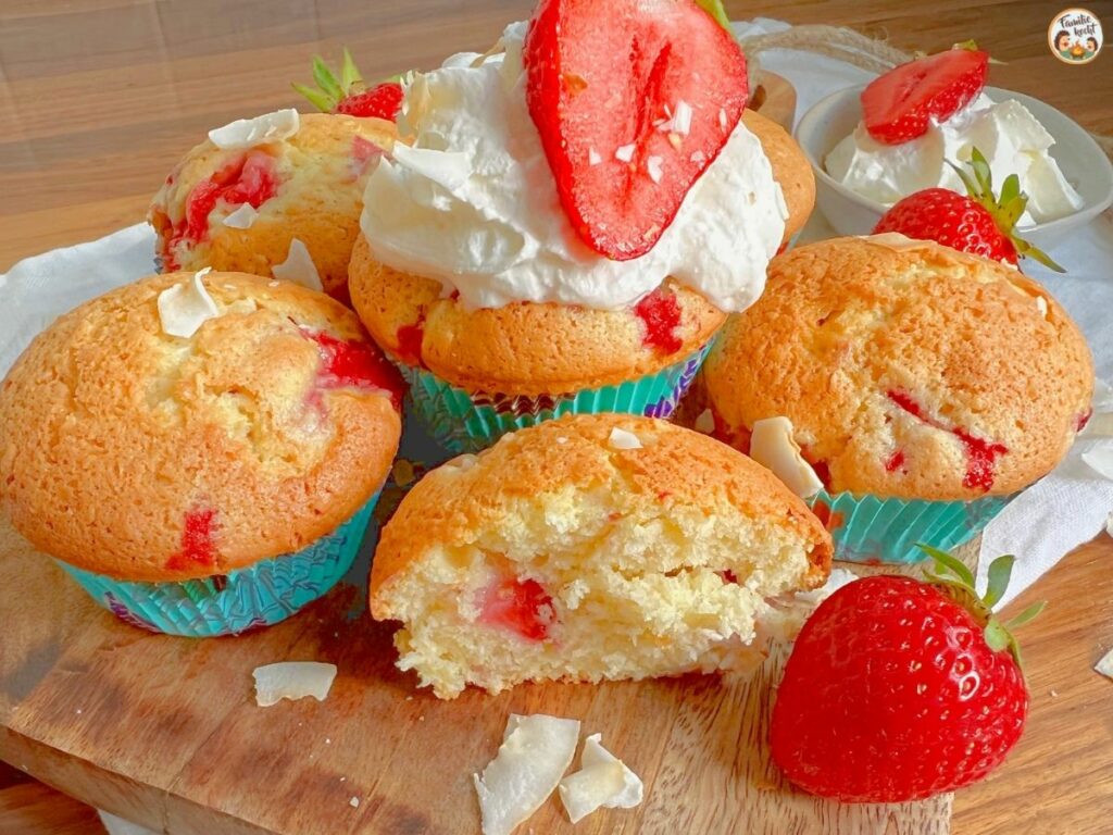 Muffins Rezept mit Erdbeeren