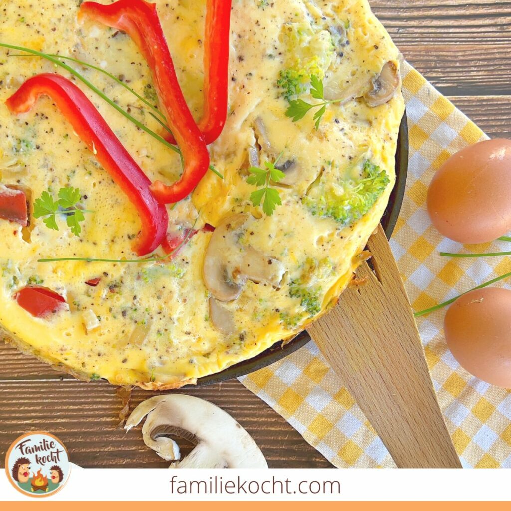 Buntes Gemüseomelette mit Champignons