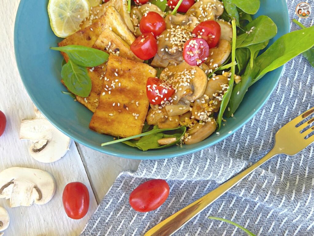 Champignon Salat mit Tofu