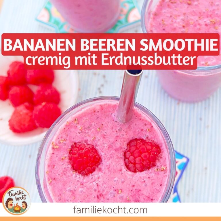 Bananen Beeren Smoothie - cremig mit Erdnussbutter