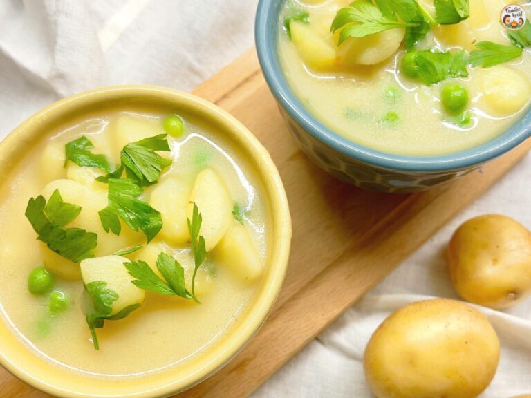 Cremige Kartoffelsuppe mit Erbsen - veganes Rezept Cremige Kartoffelsuppe mit Erbsen - veganes Rezept