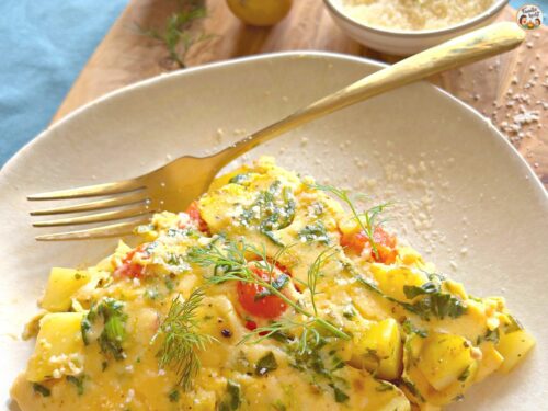 Kartoffel-Spinat-Frittata mit Parmesan - schnell &amp; lecker
