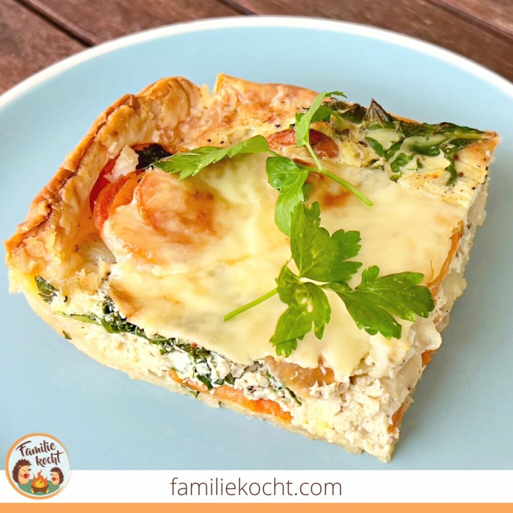 Vegetarische Quiche mit Blätterteig und Wintergemüse