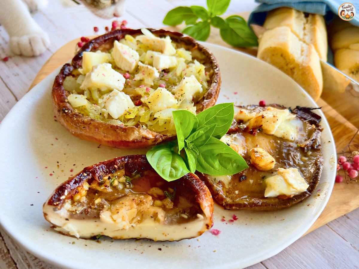 Gegrillte Portobello-Pilze mit Knoblauch und Thymian • Familie kocht